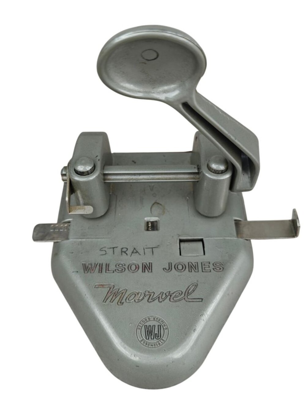 Wilson Jones Marvel Vintage Metal Hole Punch 331 Mid-Century Industrial Gray